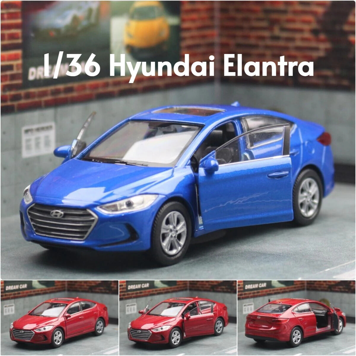 Hyundai Elantra 1:36 Scale Model Car Alloy Diecast Toy Vehicle Gift Collection