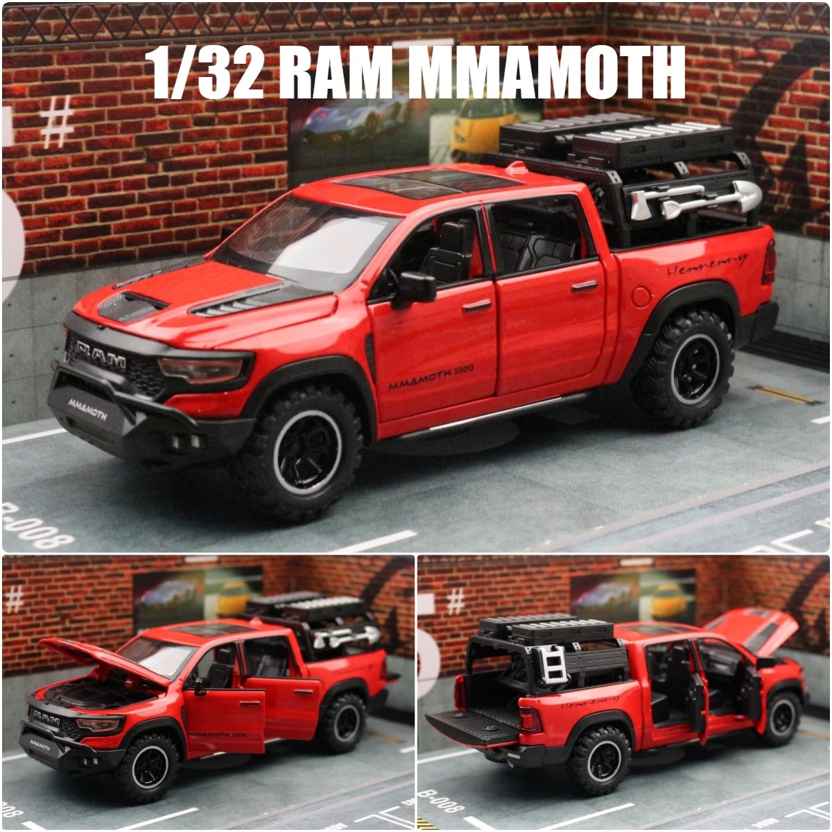 RAM MAMMOTH Pickup 1:32 Scale Model Car Metal Diecast Toy Vehicle Collection