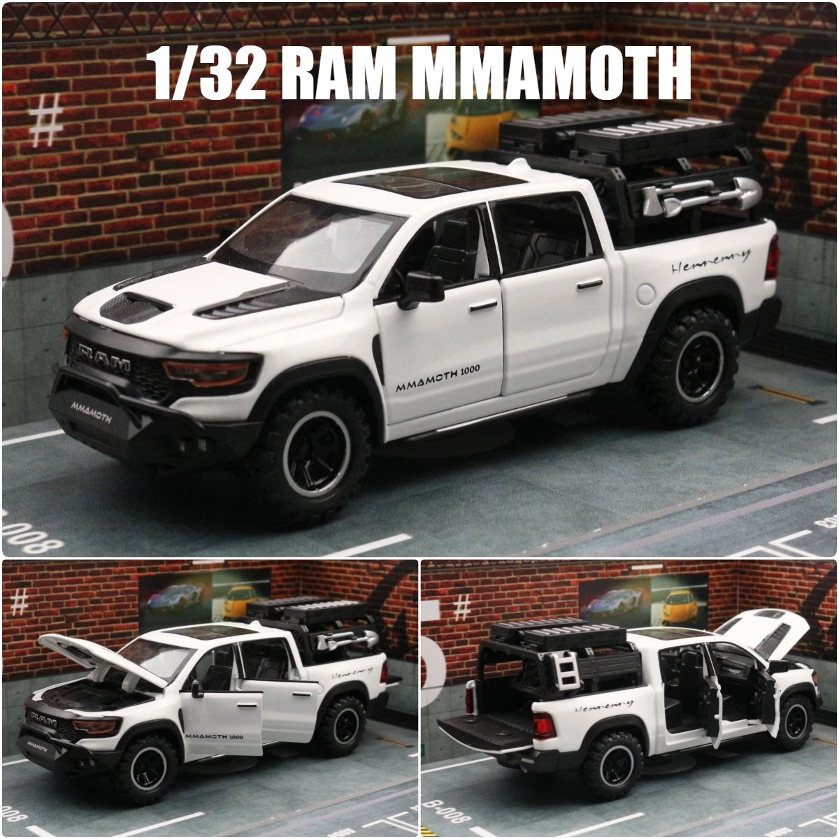 RAM MAMMOTH Pickup 1:32 Scale Model Car Metal Diecast Toy Vehicle Collection