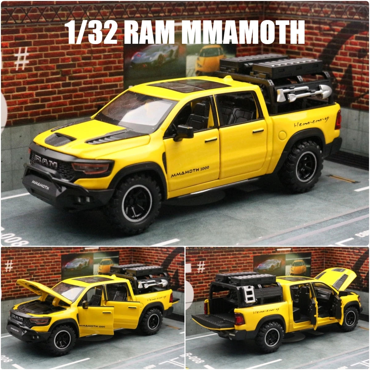 RAM MAMMOTH Pickup 1:32 Scale Model Car Metal Diecast Toy Vehicle Collection