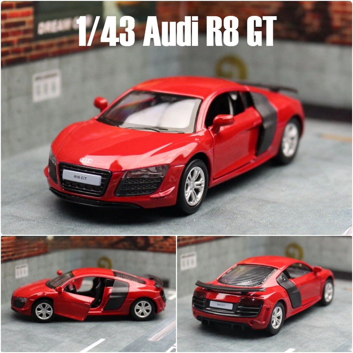 Audi R8 1:36 Scale Model Sports Car Metal Diecast Toy Vehicle Gift Collection