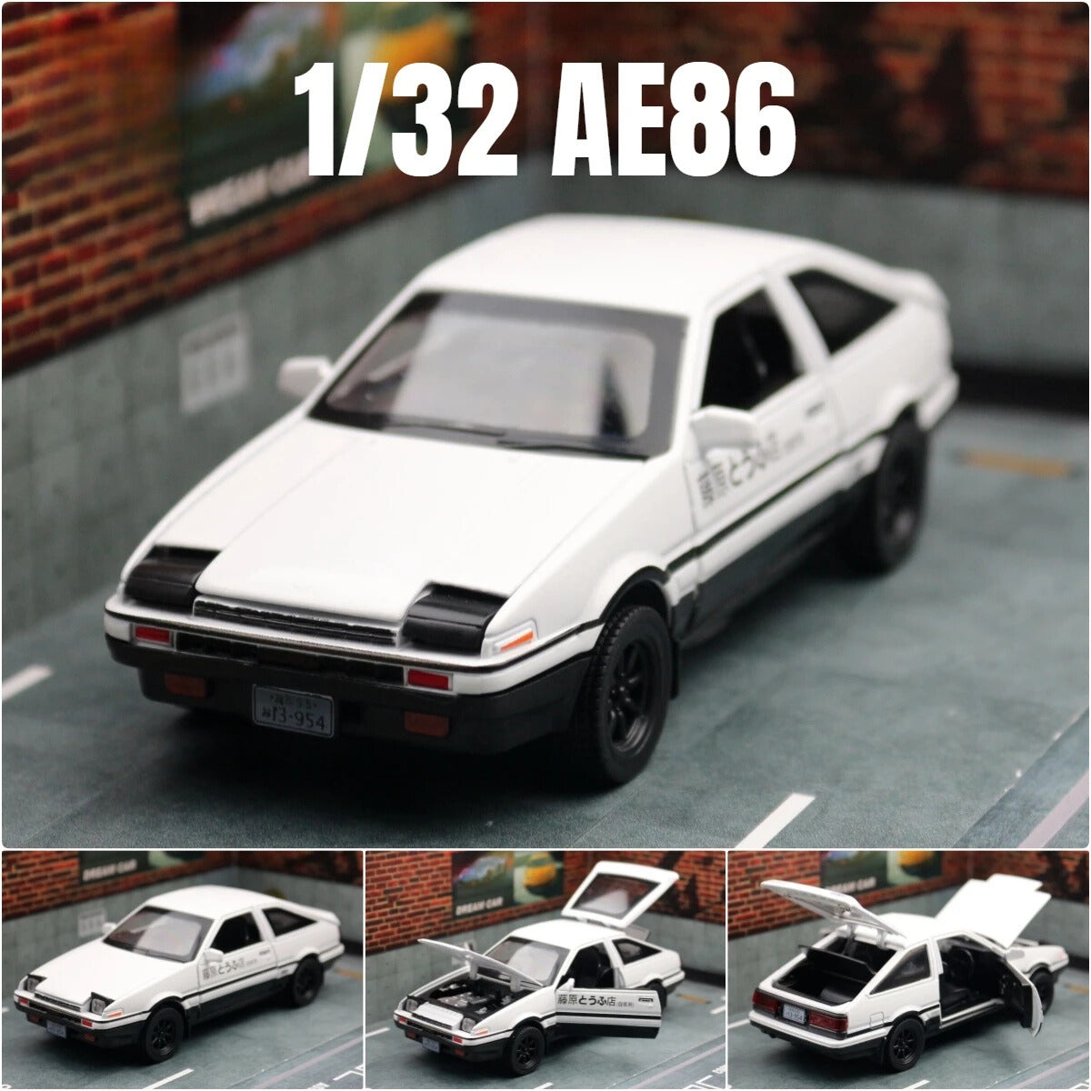 TOYOTA Trueno AE86 Initial D 1:32 Scale Model Car Metal Diecast Toy Gift Vehicle