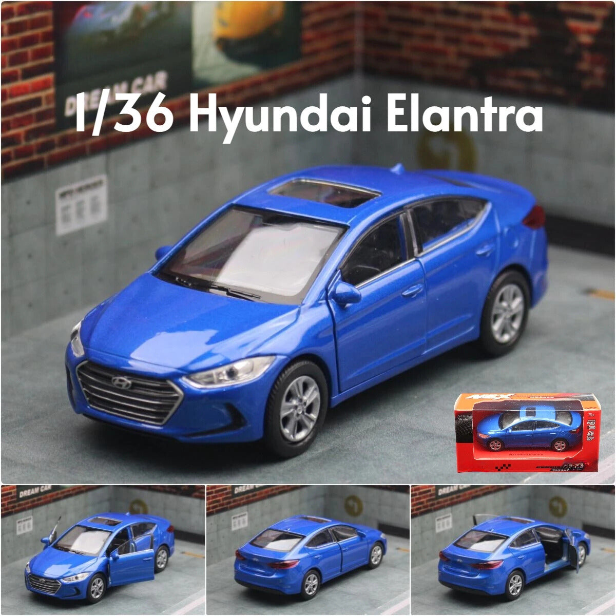 Hyundai Elantra 1:36 Scale Model Car Alloy Diecast Toy Vehicle Gift Collection