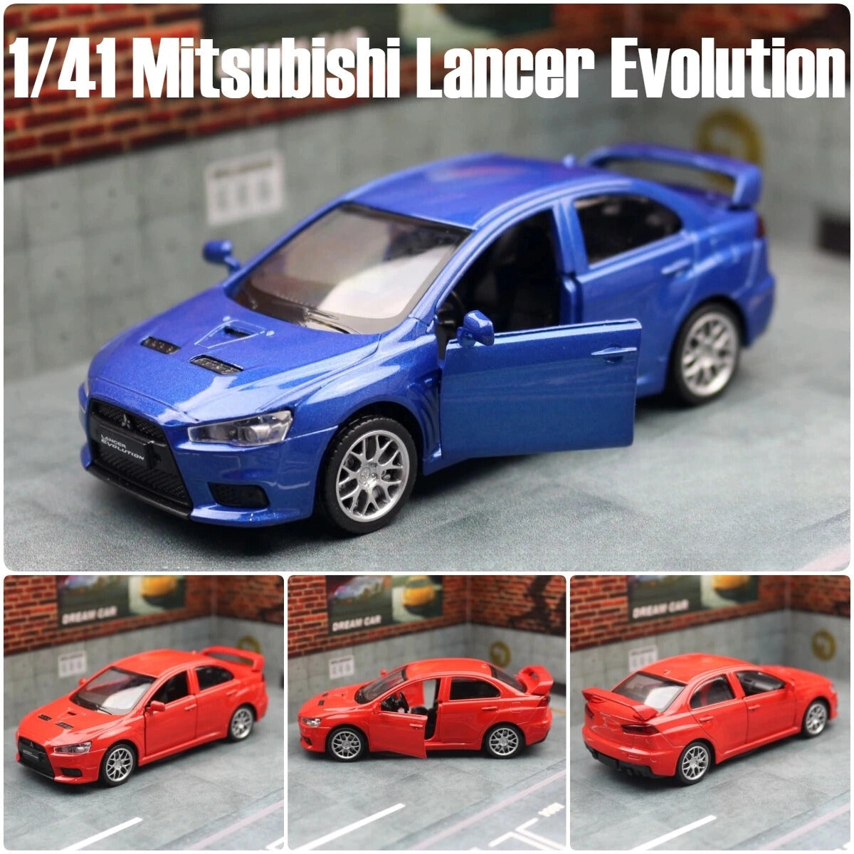 Mitsubishi Lancer Evolution EVO X 1:41 Scale Model Car Alloy Diecast Toy Vehicle