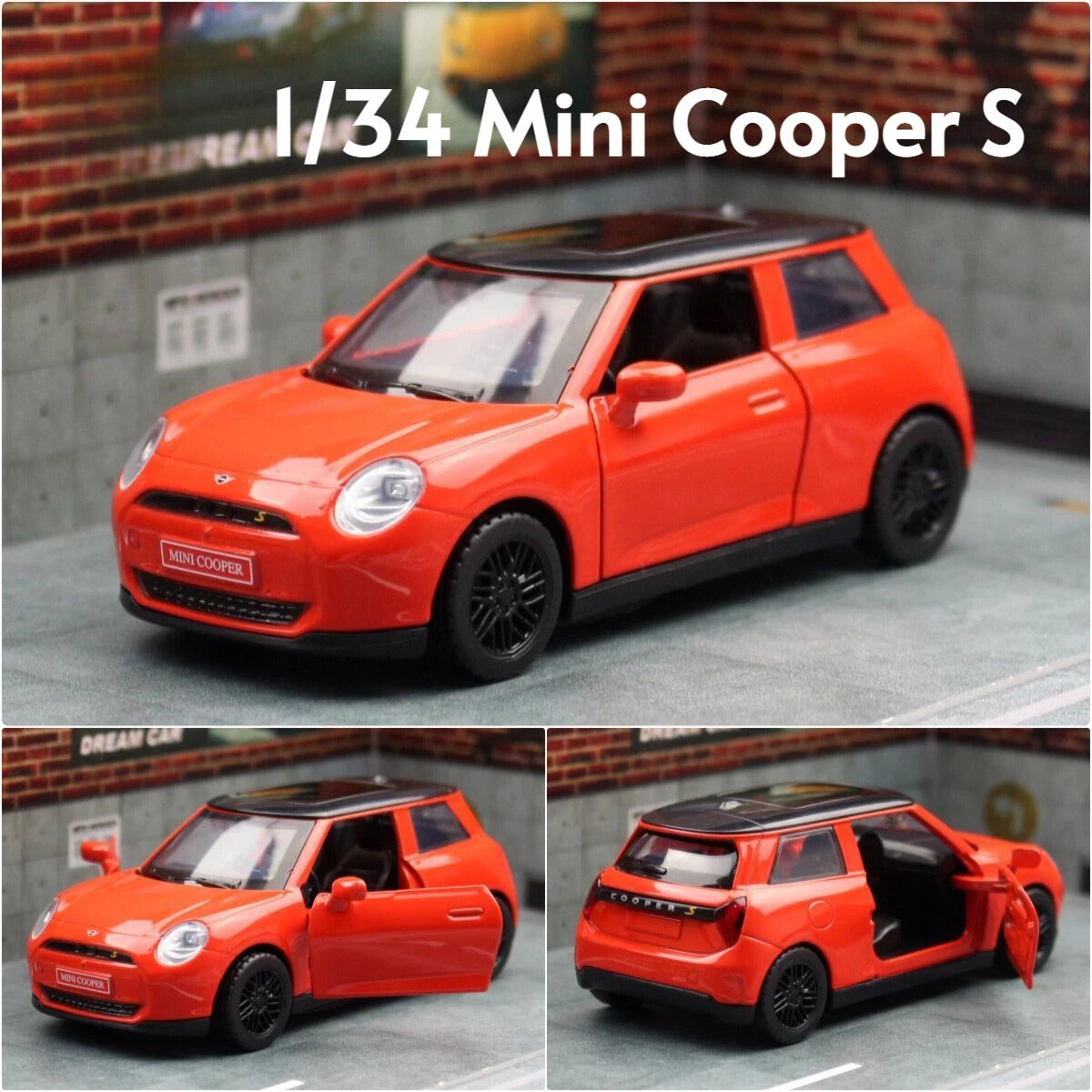 Mini Cooper S 1:34 Scale Model Car Metal Diecast Toy Vehicle Gift Collection