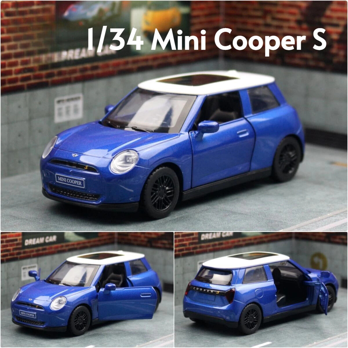 Mini Cooper S 1:34 Scale Model Car Metal Diecast Toy Vehicle Gift Collection