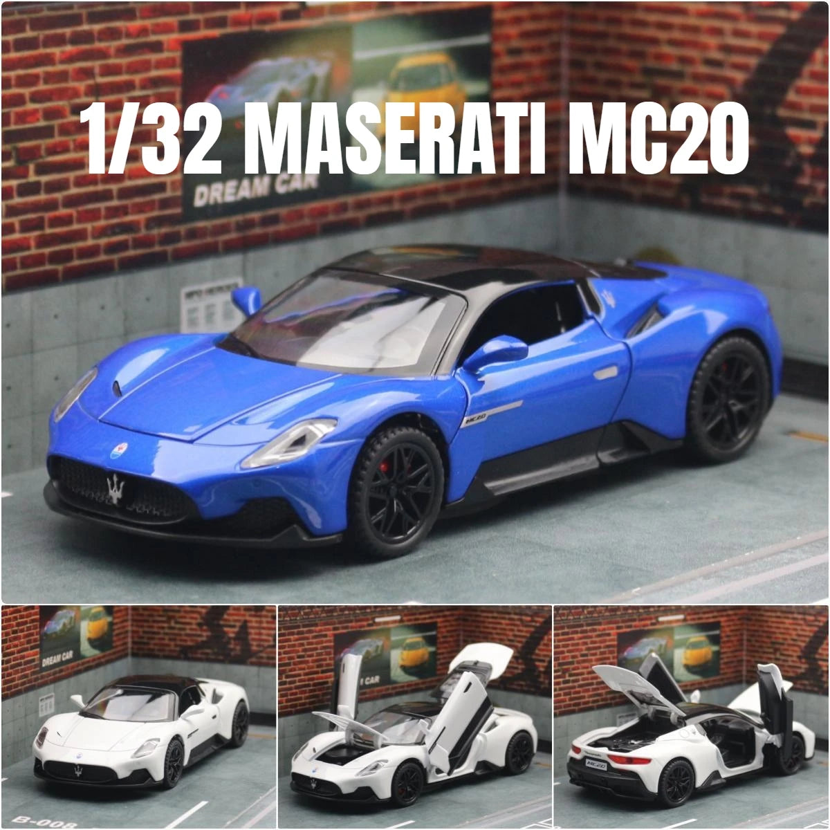 Maserati MC20 1:32 Scale Model Car Metal Diecast Toy Vehicle Gift Collection