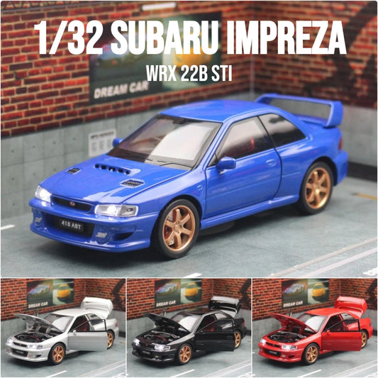 Subaru Impreza WRX 22B STI 1:32 Scale Model Car Metal Diecast Toy Gift Vehicle