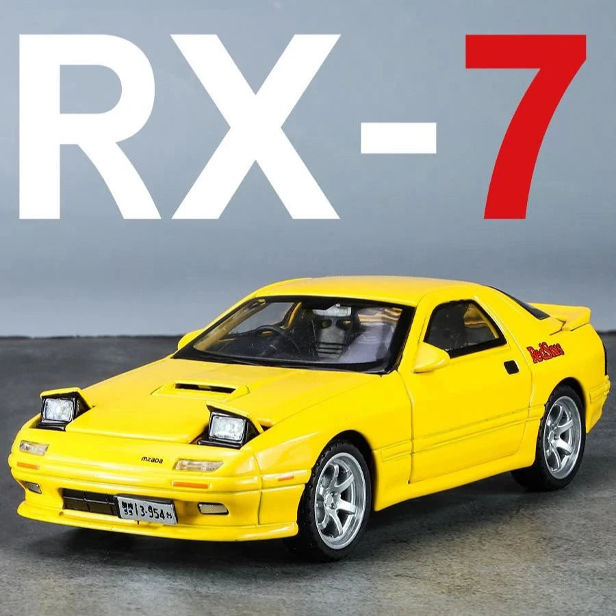 Mazda RX7 FC Initial D 1:32 Scale Model Car Metal Diecast Toy Vehicle Collection