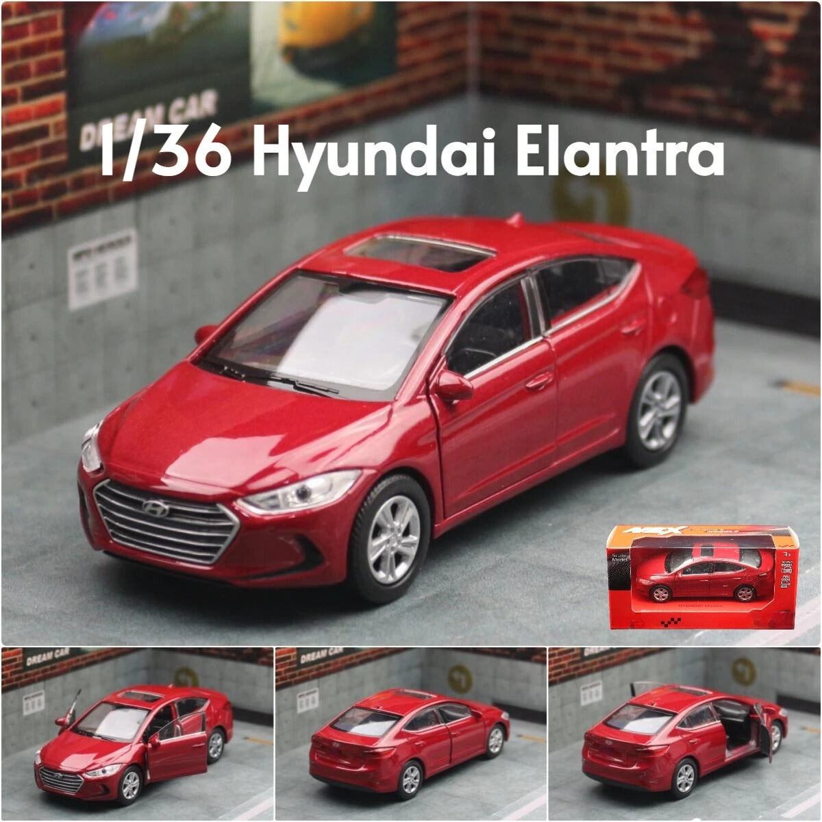 Hyundai Elantra 1:36 Scale Model Car Alloy Diecast Toy Vehicle Gift Collection
