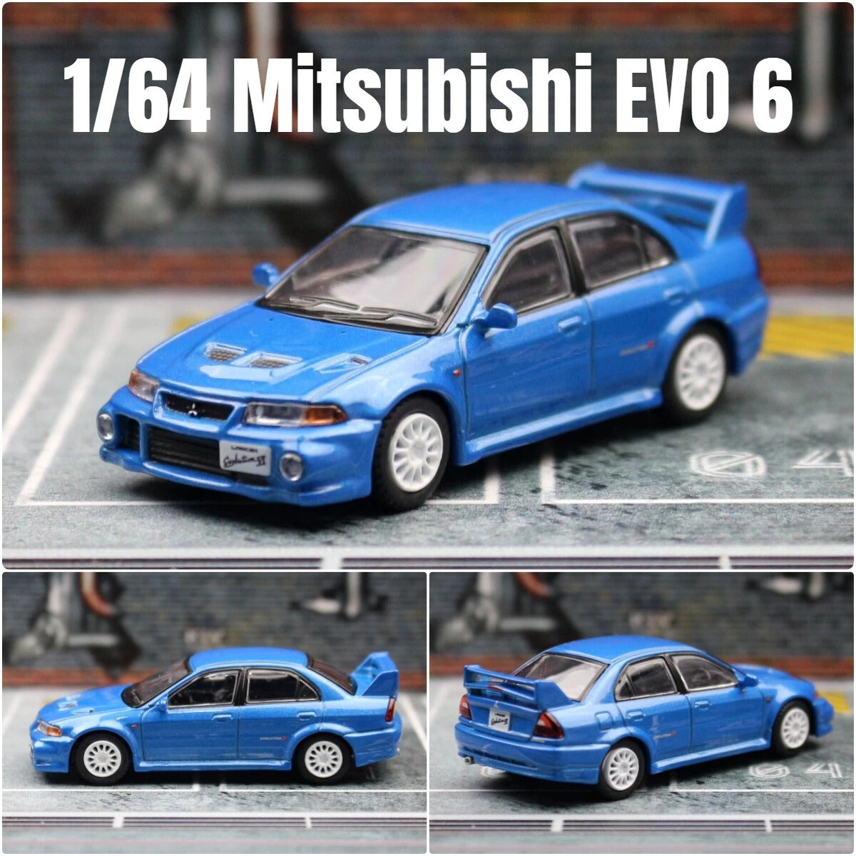 Mitsubishi Lancer EVO 6 Ⅵ 1:64 Scale Model Car Metal Diecast Vehicle Collection